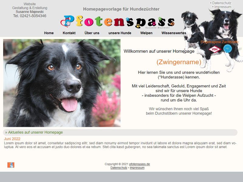 Homepagevorlage-Plus-Hundezucht